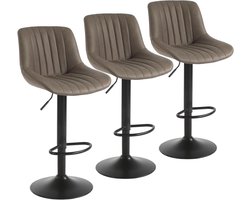 Draaibare Hoge Barkrukken Set - Verstelbare Barkruk met Rugleuning - Modern PU-leer Design