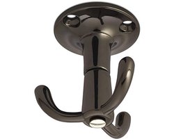 Draaibare kapstokhaak met 3 ophanghaken - Zwart Chroom voor plafondmontage