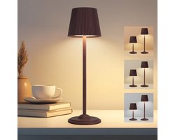 Draaibare LED Tafellamp Draadloos Oplaadbaar - 3 Lichtstanden - IPX4 - Modern Golvend Ontwerp