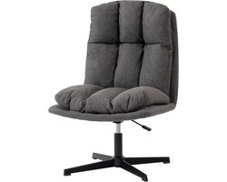 Draaibare Loungestoel - Verstelbare Fauteuil - Ontspannen Lezen - 360 Graden Draaibaar - 62 cm Zitbreedte - Donkergrijs