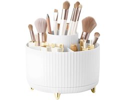 Draaibare Make-up Organizer - Cosmetische Organizer - met Grote Opslagcapaciteit - Wit goud - Luxe uitstraling - 360° Rotatie