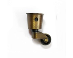 Draaibare massief messing wielen met schroefbevestiging - antieke vintage meubelwielen voor banken, tafels en stoelen - 1 stuk universele wielen