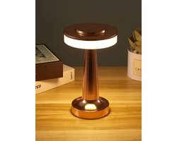 Draaibare Oplaadbare LED Tafellamp - 3 Kleurmodi & Traploos Dimbaar - Draadloos Sfeerlicht