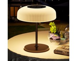 Draaibare Oplaadbare LED Tafellamp - Solar & USB-C - Dimbaar - Waterdicht (IP44) voor Binnen en Buiten