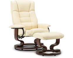 Draaibare Relaxfauteuil met Voetenbank, 360° Draaifunctie en Verstelbare Rugleuning tot 135 Graden