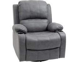 Draaibare Relaxfauteuil met Wip- en Ligfunctie en Bekerhouder