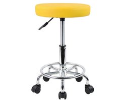 Draaibare salonkruk met gaslift - Gele zitkruk voor werk en ontspanning