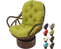 Draaibare Schommelstoel - Terrasmeubilair Fauteuil - Buiten Ontspannen - Ultrazacht Wasbaar - Groen Mat - Groen