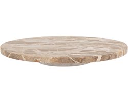 Draaibare Serveerschaal - Draaiplateau Keuken - Eten Serveren - Echt Marmer - 35 cm Rond - Multikleur