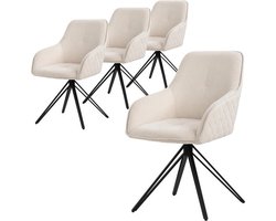 Draaibare Stoelen - Set van vier - Comfortabel Zitten - 360 graden draaibaar - 57 x 61 x 845 cm