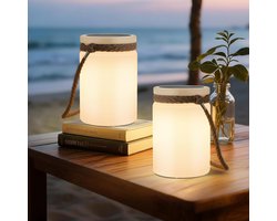 Draaibare Tafellamp op Zonne-energie met RGB en Warmwit Licht, Oplaadbaar