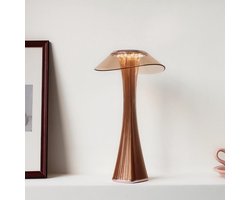 Draaibare Touch Tafellamp USB Oplaadbaar - 3 Lichtkleuren - Sfeerverlichting voor Slaapkamer & Diner