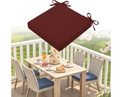 Draaibare Tuinstoelkussens - Zitkussens Buiten - Comfort Buiten - Traagschuim Vulling - 48x48x8 cm - Burgundy