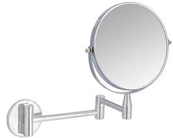 Draaibare wandspiegel met dubbele vergroting voor badkamer en make-up