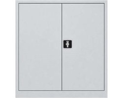 Draaideurkast Archiefkast Kantoorkast Grijs RAL 7035 75 x 80 x 38 Metalen kast - Opbergkasten 2 deuren staal Lockerkast