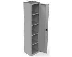 Draaideurkast Archiefkast Kantoorkast staal 180x41x38 cm Grijs RAL 7035 Metalen kast - Opbergkasten 1 deuren staal Classeurs kantoorkast, garage kast