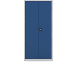 Draaideurkast Archiefkast met slot Kantoorkasten staal 195 x 92 x 42 Blauw Metalen kast - Opbergkasten 2 deuren staal