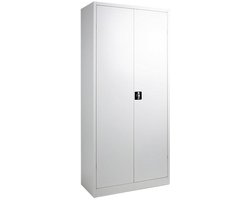 Draaideurkast, archiefkast, opbergkast, garagekast, kantoorkast extra diep. 195 x 92 x 60 cm (HxBxD) kleur wit