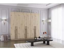 Draaideurkast Glamy 6D - Artisan, Moderne 6-deurs kledingkast met veel opbergruimte, legplanken – ideaal voor slaapkamer, dressing of jeugd kamer, kast garderobe draaideurkast