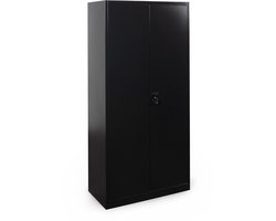 Draaideurkast met cilinderslot - 1800x900x400mm (hxbxd) Zwart - Archiefkast
