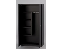 Draaideurkast Schoonmaakkasten Werkkast 180 x 80 x 42 Zwart Metalen kast , Locker, kantoorkast, garage kast Met slot opbergkast