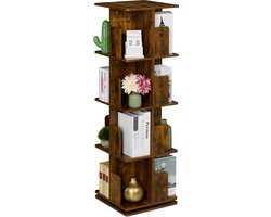 Draaiende boekenkast - 4 etages - 125,5x39x39 cm - industrieel