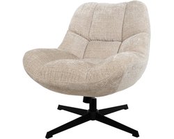 Draaifauteuil Chuck 360 - schommel effect - stof cremona 02 natural - relaxfauteuil - 77x80x86 cm