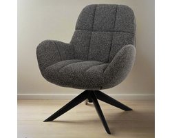 Draaifauteuil Elvis | Antraciet Bouclé