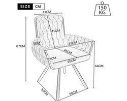 Draaifauteuil – Fauteuil – Draaistoel – Loungestoel – Relaxstoel – Moderne Velvet Stof – 360° Draaibaar Met Handmatige Kantelfunctie – Stevig Metalen Gouden Poten & Gemakkelijk Schoon Te Maken