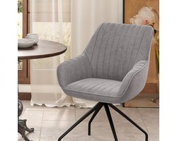 Draaifauteuil – Fauteuil – Lounge Stoel – Draaistoel – Relaxstoel – Velvetlook Stoffering – Met Armleuningen – 360 Graden Draaibaar – Stevig Metalen Onderstel