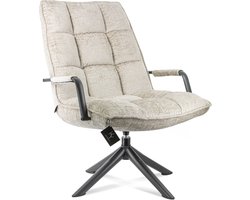 Draaifauteuil Hidde met armleuning zand | stoel Hidde | zand/beige