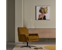Draaifauteuil Perth - Stof - Oker - 75 x 84 x 84 cm (B x H x D)