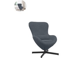 Draaifauteuil - Relaxzetel - Relaxstoel - Relaxfauteuil - Stoel - Met armleuning - Voor één Persoon - Fluweel - Donkergrijs