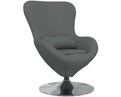 Draaifauteuil - Relaxzetel - Relaxstoel - Relaxfauteuil - Stoel - Met armleuning - Voor één Persoon - Fluweel - Donkergrijs