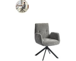 Draaifauteuil - Relaxzetel - Relaxstoel - Relaxfauteuil - Stoel - Met armleuning - Voor één Persoon - Fluweel - Donkergrijs