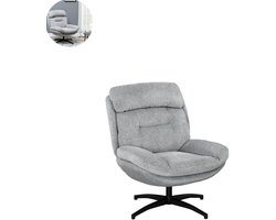 Draaifauteuil - Relaxzetel - Relaxstoel - Relaxfauteuil - Stoel - Met armleuning - Voor één Persoon - Fluweel - Grijs