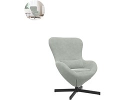 Draaifauteuil - Relaxzetel - Relaxstoel - Relaxfauteuil - Stoel - Met armleuning - Voor één Persoon - Fluweel - Lichtgrijs