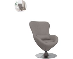 Draaifauteuil - Relaxzetel - Relaxstoel - Relaxfauteuil - Stoel - Met armleuning - Voor één Persoon - Fluweel - Taupe