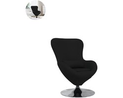Draaifauteuil - Relaxzetel - Relaxstoel - Relaxfauteuil - Stoel - Met armleuning - Voor één Persoon - Fluweel - Zwart