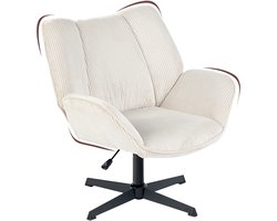 Draaifauteuil - Ribfluweel In hoogte verstelbaar Kruisvoet - Beige