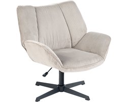 Draaifauteuil - Ribfluweel In hoogte verstelbaar Kruisvoet - Taupe
