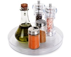 Draaiplateau 24 cm - Draaibaar Opbergrek - Kruidenrek - Plateau voor Keuken en Badkamer Accessoires - Koelkast Organiser Staand