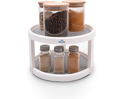Draaiplateau Badkamer Accessoires Opbergrek Kruidenrek Plateau 2 - Keukenrek - Keuken Organizers - Koelkast Organiser Staand - Aanrecht Rek - Lazy Susan - Keukenkastorganizers -  Kruidencarrousel - Rond - Draaischijf - Kruiden Organizer - Draaibaar