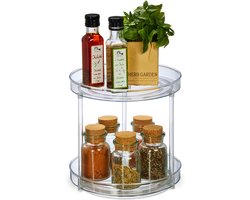 draaiplateau koelkast - 2-laags - Ø 23,5 cm - organizer - keuken - draaischijf - kunststof