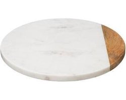 Draaiplateau Serveerplank Marble – Draaischijf van 100%Marmer & Hout – Ø30CM