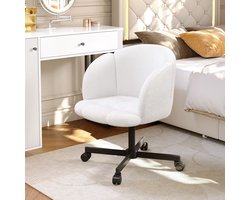 Draaistoel - Bureaustoel - Computestoel - 10 cm in hoogte verstelbaar - 360° draaibaar - Teddybeer - Beige - B66 × D64 × H87 cm