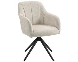 Draaistoel - Draaifauteuil - Fauteuil - Stoelen - Stoelen eetkamerstoelen - Beige