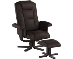 Draaistoel en kruk bruin