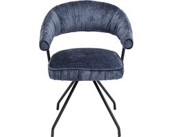 Draaistoel met armleuningen Arabella blauw Kare Design