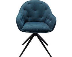 Draaistoel met armleuningen Carlito Mesh blauw Kare Design